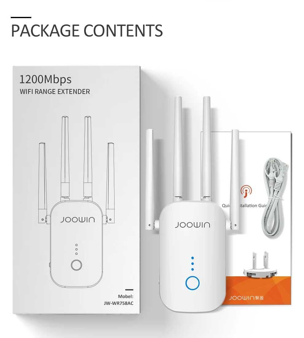 Joowin High Speed 1200Mbps wzmacniacz sygnału Wifi 2.4G i 5.8G