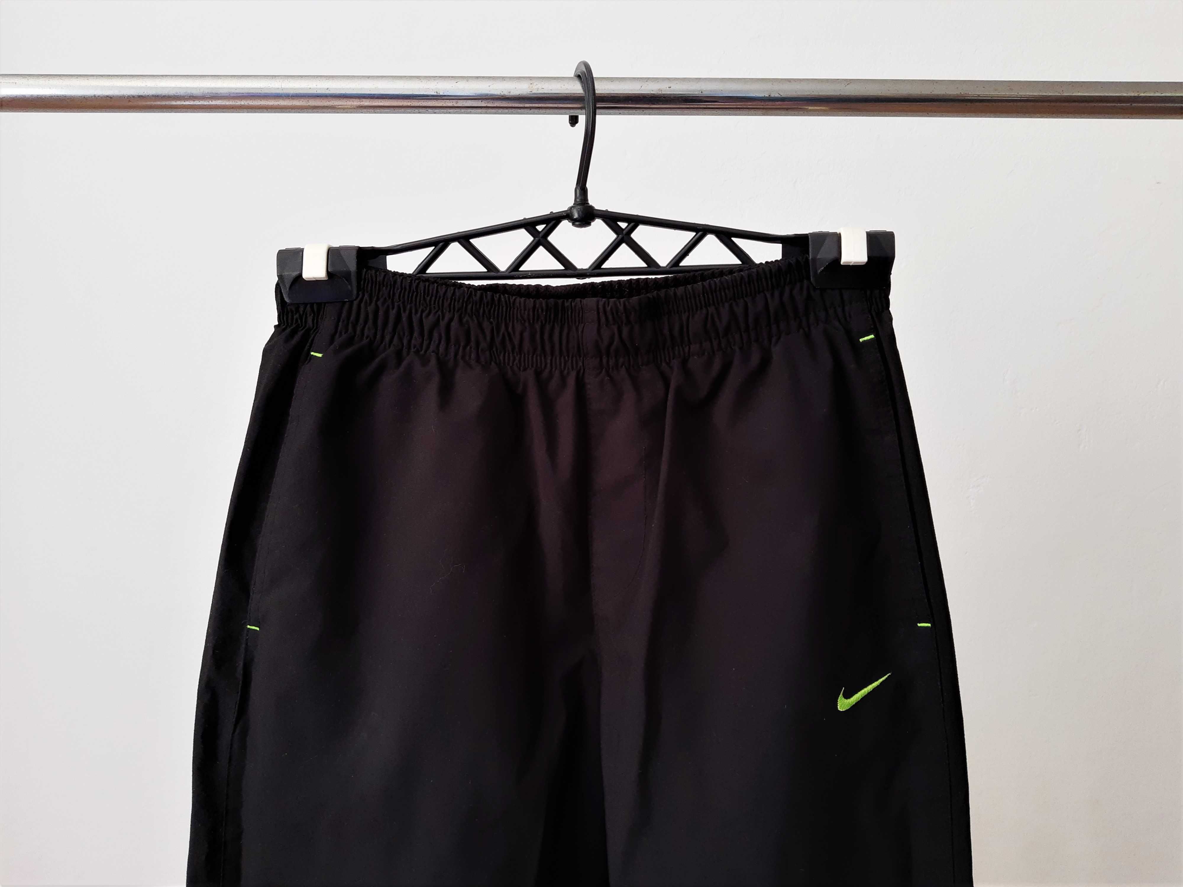 Nike Spodnie Dresowe Dresy Czarne Zielone Limonka Neon