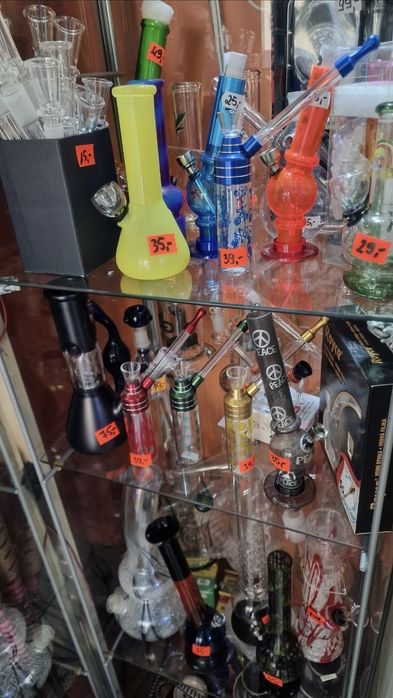 Bongo szklane ze szlifem, lufki, cybuchy, bletki, sitka_STRUMIEŃ