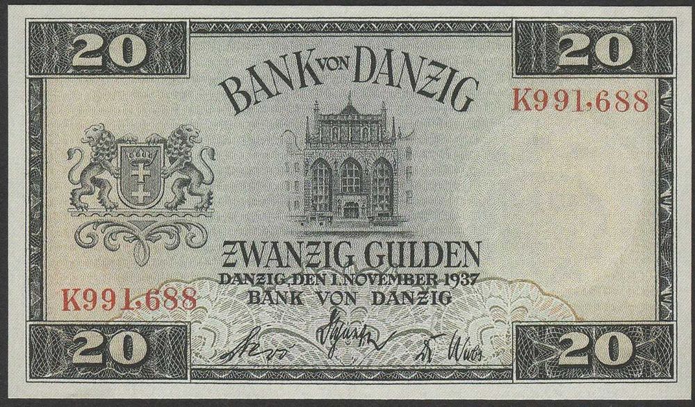 Wolne Miasto Gdańsk 20 guldenów 1937