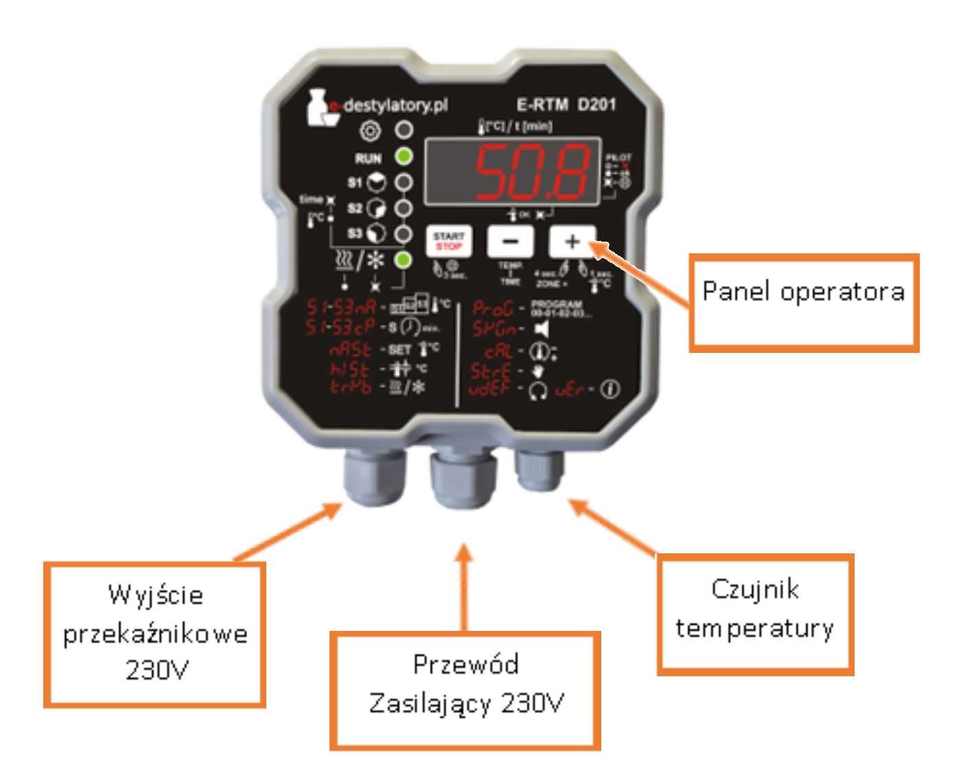 Regulator Temperatury model E-RTM D201 bez kabli