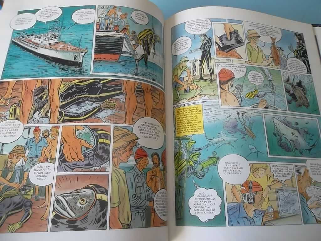 As Aventuras de COUSTEAU em banda desenhada 4 volumes completo.