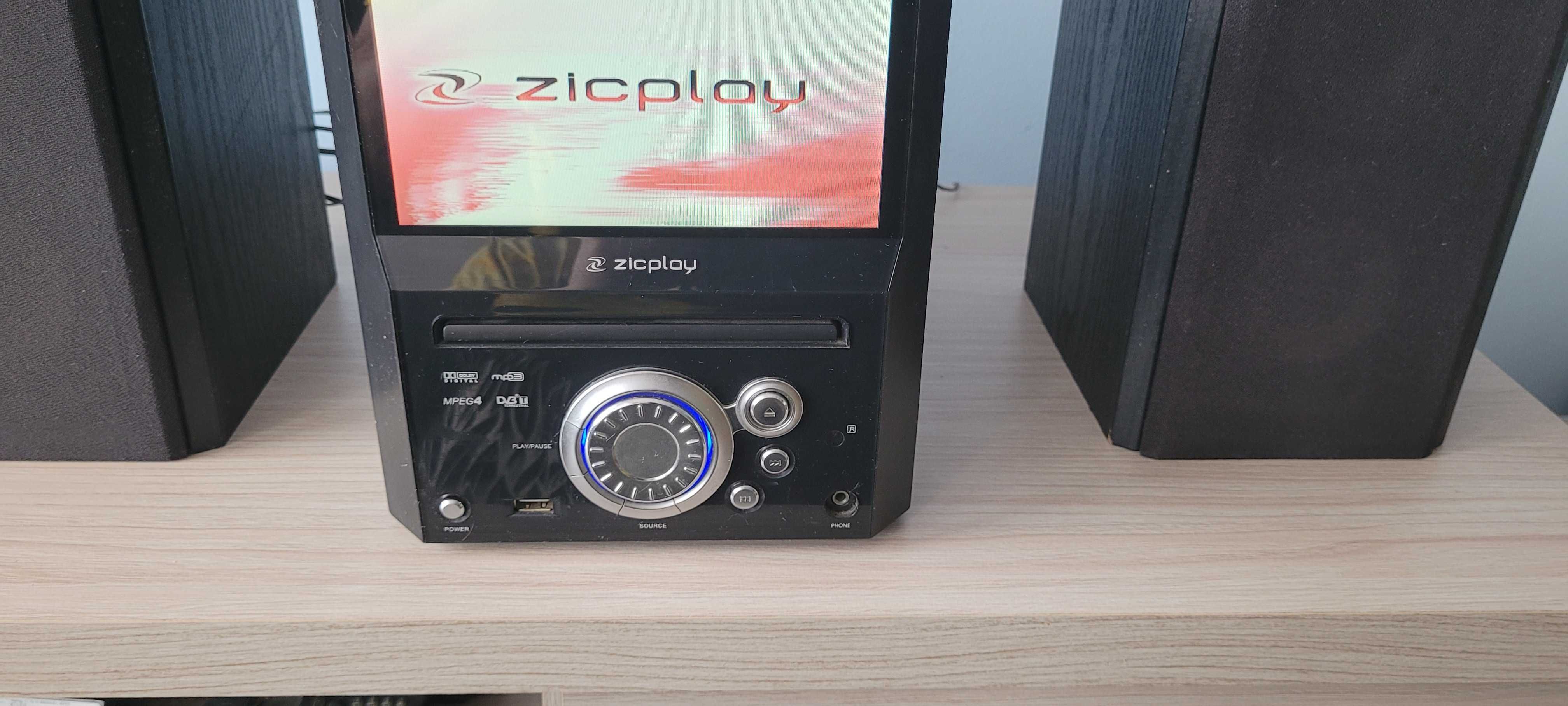 Wieża zicplay multimedialna radio,ekran 7"mpg4,mp3,dvbt,usb,dvd