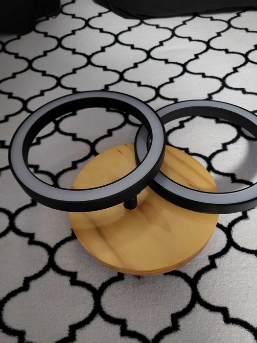 Kinkiet Rog czarny z drewnem LED Inspire