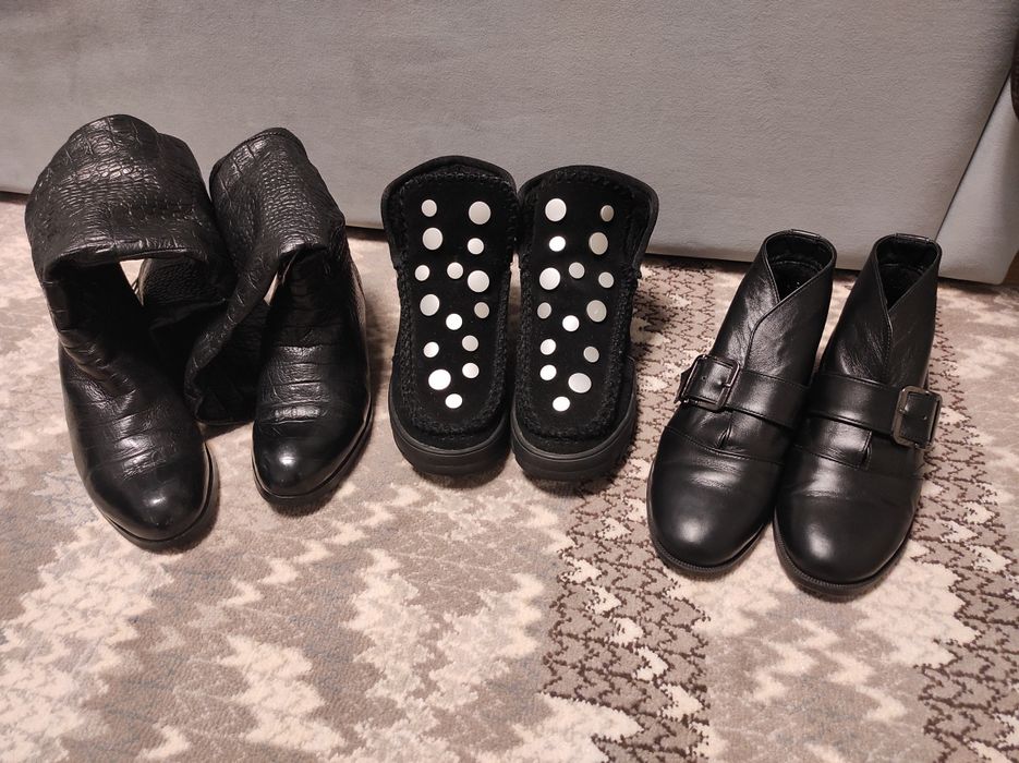 Шкіряні сапоги, шкіряні ботінки, зимові ботінки zara, ugg
