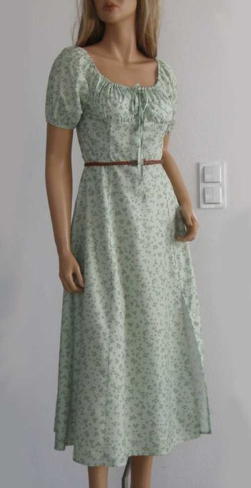 sukienka kwiaty hiszpanka wiązana dziewczęca romantyczna S