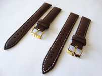 Pasek do zegarka Omega brązowy gładki 18mm 20mm klamra stal 316L