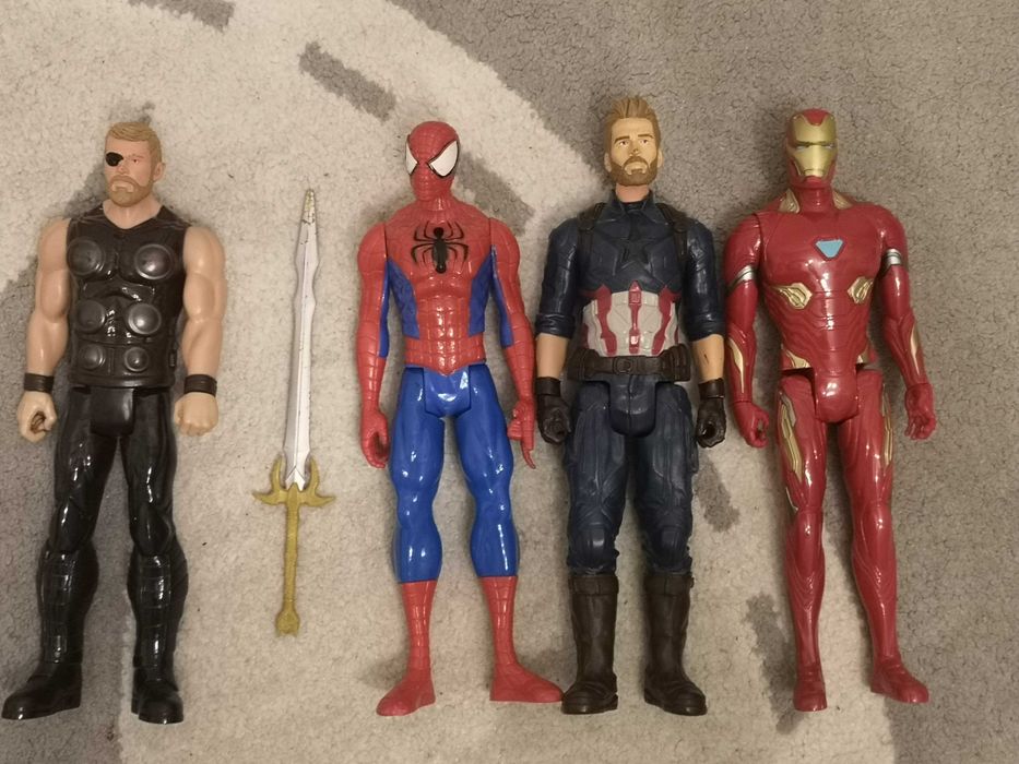 Figurki Avengers *DUŻE* 4szt 30cm Spiderman, Thor, Iron Man, Capitan A