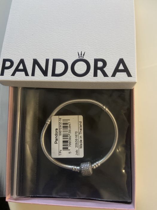 Bransoletka Pandora 18cm zapięcie Pave