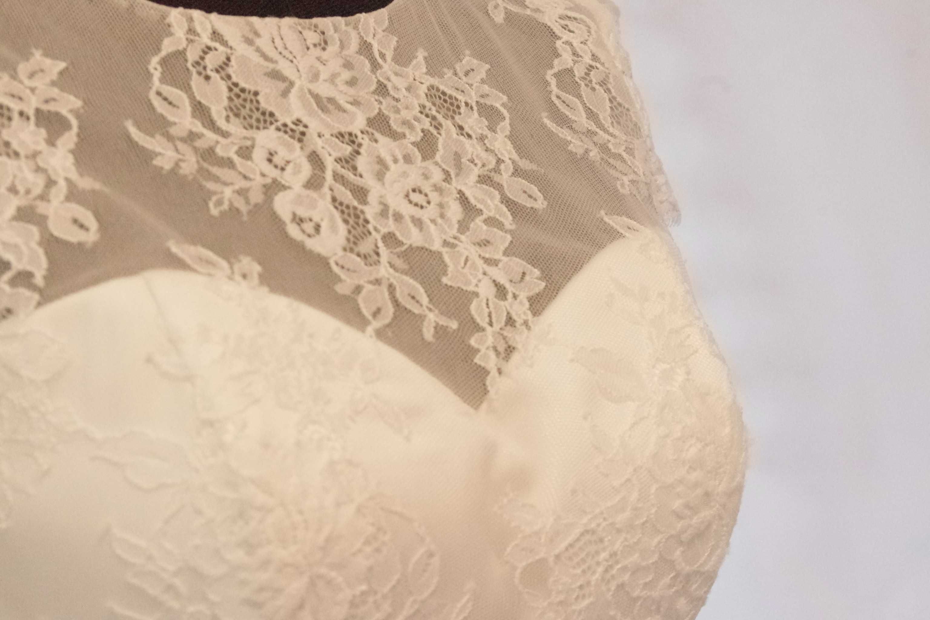 Nowa Suknia Ślubna Rozmiar 38 M Ivory Linia A Koronka Kokarda glamour