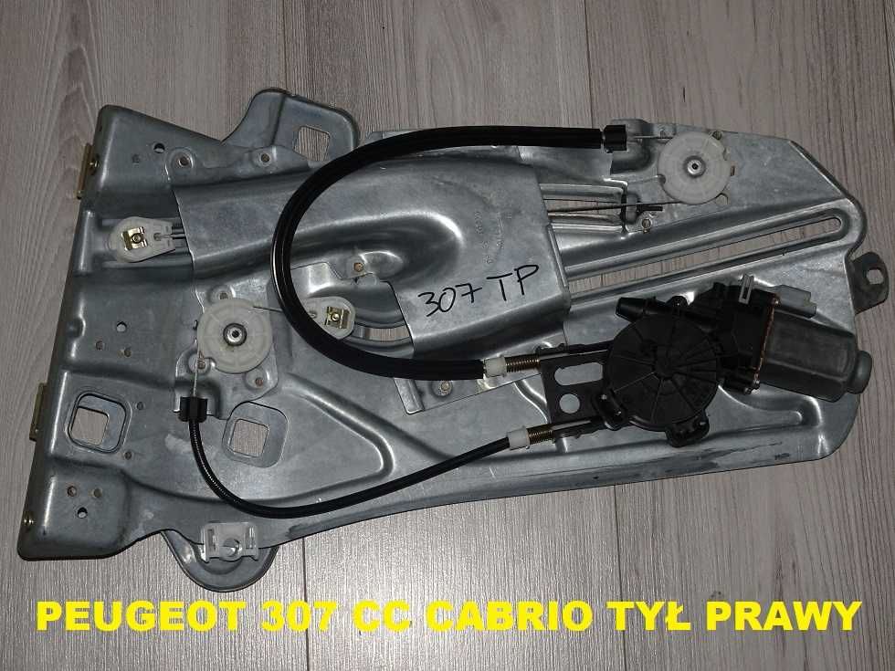 Peugeot 307 CC Cabrio Podnośnik Mechanizm Szyby Tył Prawy [3a]