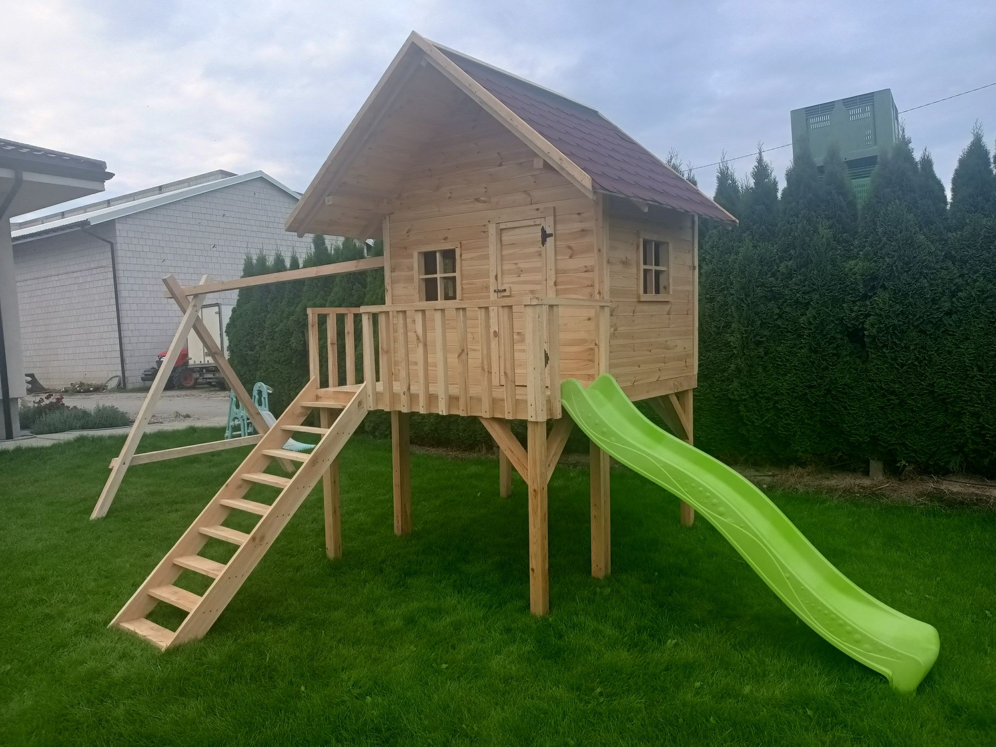 Duży Solidny Domek Drewniany dla Dzieci Plac Zabaw
