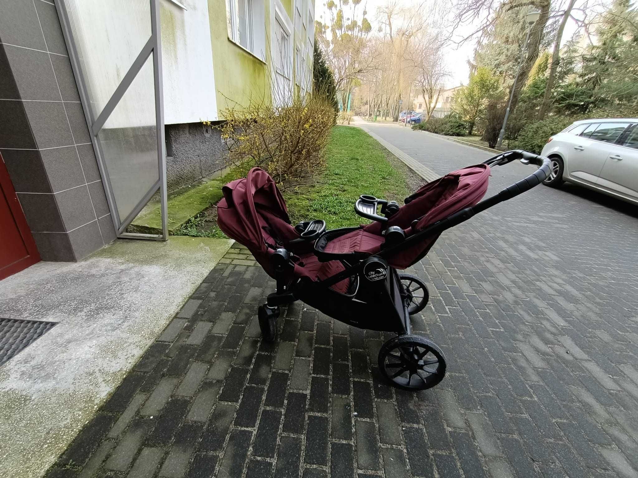 Wózek podwójny baby jogger city select lux double, kolor bordowy/porto