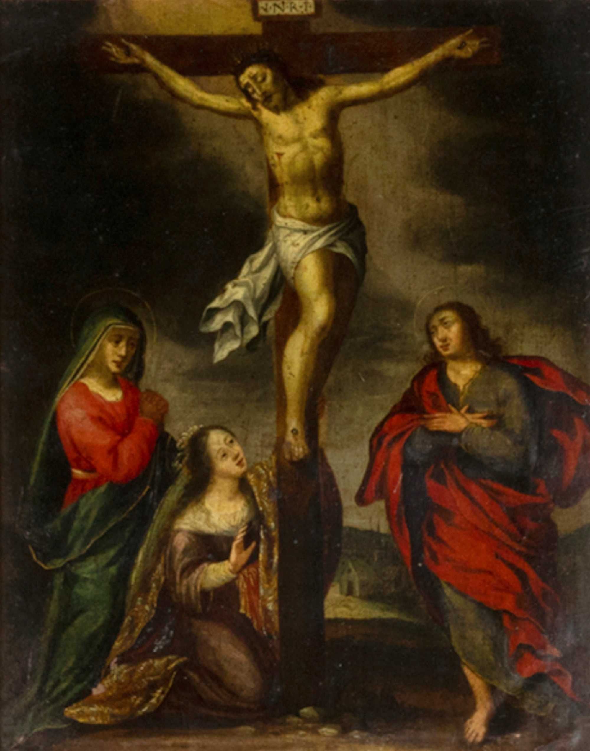 Pintura italiana Crucificação Cristo | século XVII