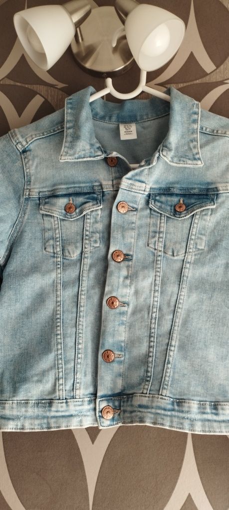 Kurtka jeans dziewczęca r.146