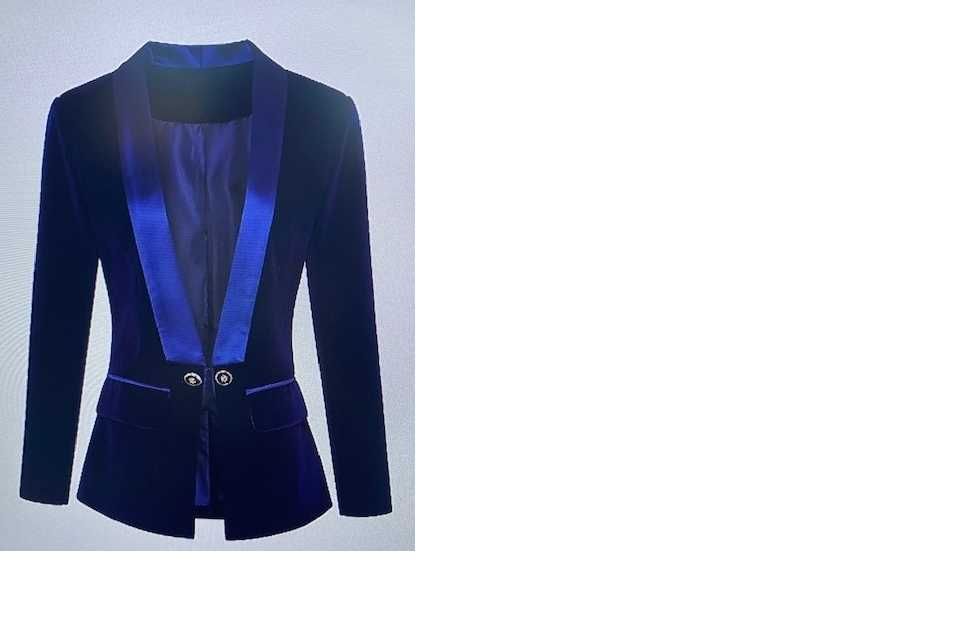 Casaco/Blazer veludo azul (feminino)