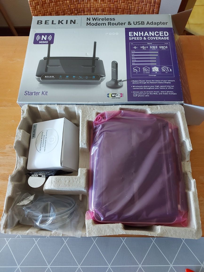 Modem Router Belkin N wireless + adaptador usb