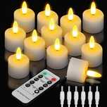 TechKen Zestaw 12 Świeczek LED Małe Tealight z Pilotem i Timerem Białe
