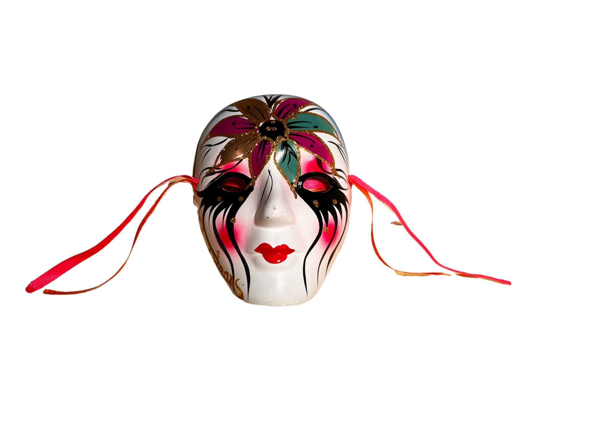dekoracja ceramiczna- maska karnawałowa z Nowego Orleanu