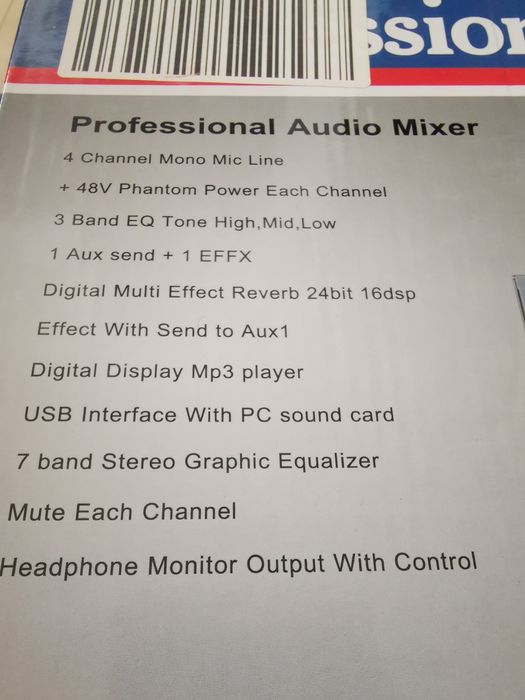 Mesa mistura 4 canais