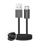 Kabel Puro Fabrik 2.0/10W USB-A - USB-C w oplocie 1,5 m - czarny