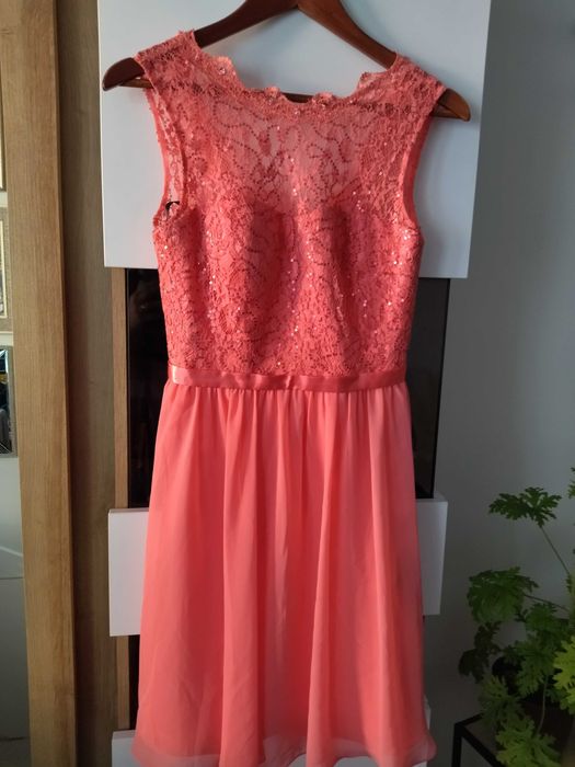 LAONA-śliczna sukienka KORONKA   S 36