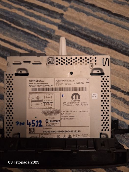 Radio Fiat Doblo 2 Continental 263 VP1