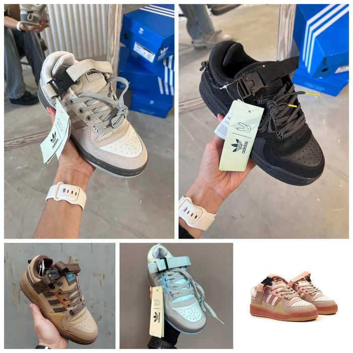 р36-45 Кросівки Adidas Forum Low Bad Bunny Grey Black Blue Pink