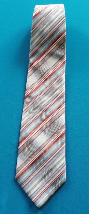 Sprzedam dystyngowany krawat Graf Longina szeroki w ukośne prążki