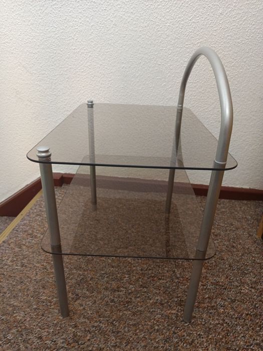 Stolik kawowy szklano metalowy