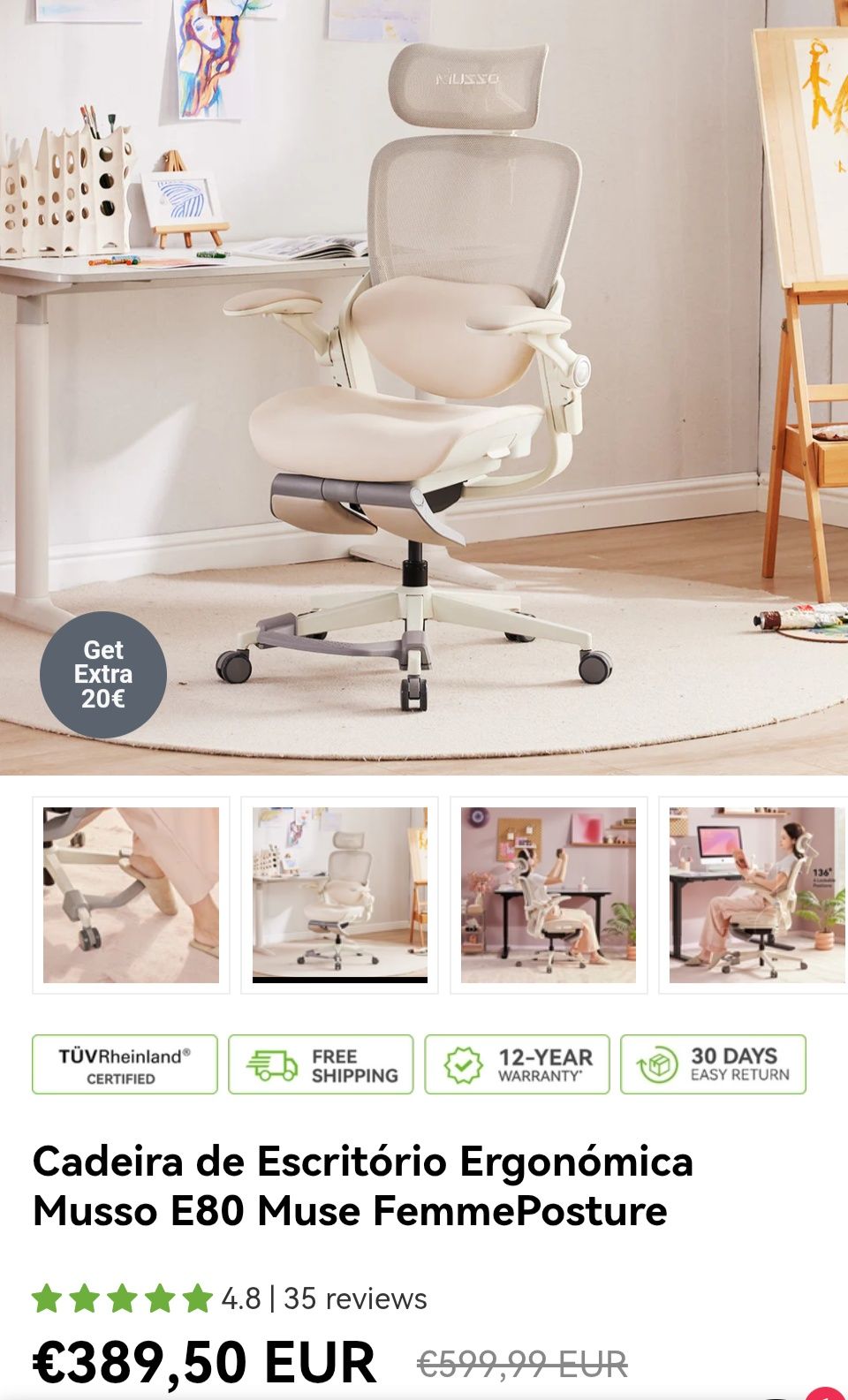 Cadeira Musso E80 beige