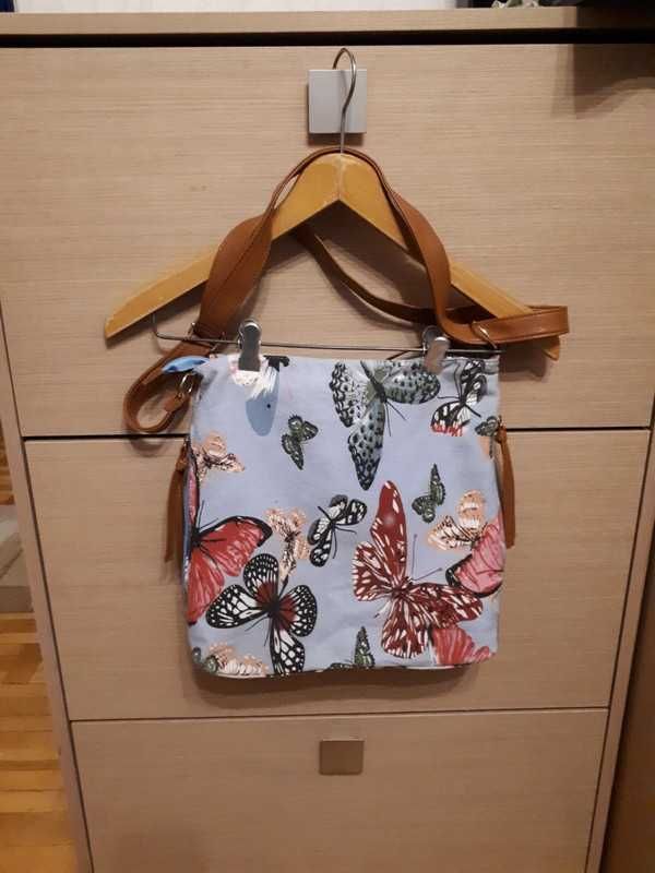 Kolorowa, płócienna torebka boho