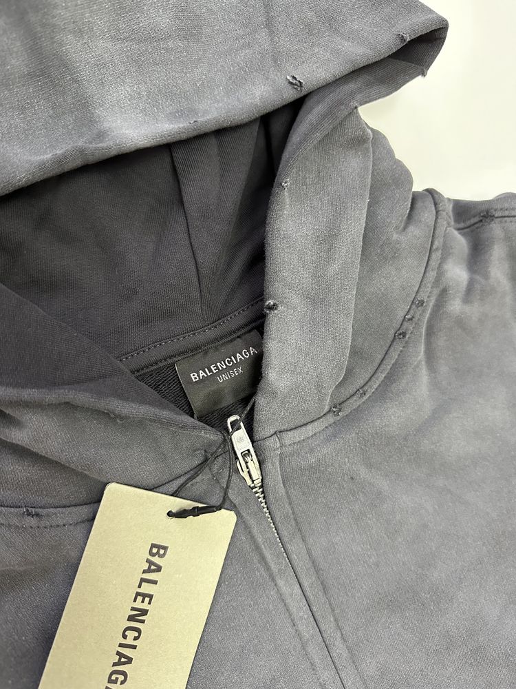 зип худи Balenciaga Washed scotch zip up vetements rick