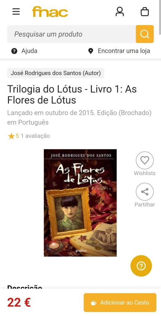José Rodrigues dos Santos (Autor)
Trilogia do Lótus - Livro 1: As Flor