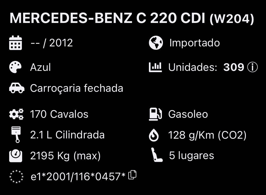 Mercedes Benz C220 CDI W204