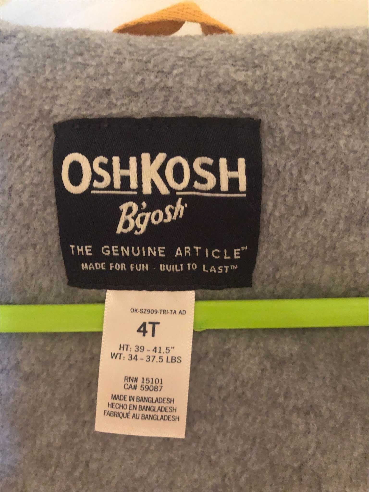 Куртка на флисі 4Т OshKosh Colorblock Yellow, Navy, Gray