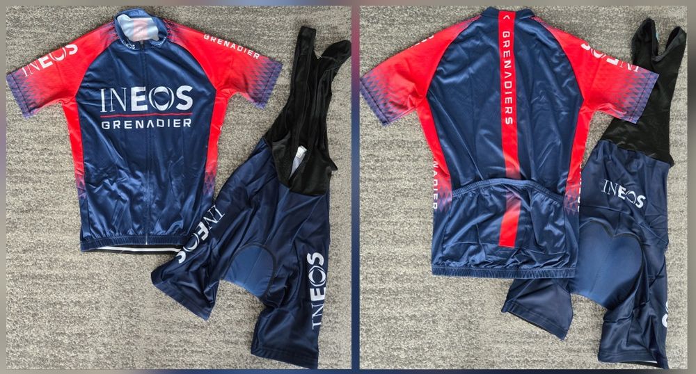 Strój Rowerowy Roz XL 170-182cm 74-86kg Spodenki+Koszulka Ineos Nowy