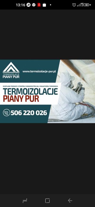 Ocieplanie pianą Pur Olkusz