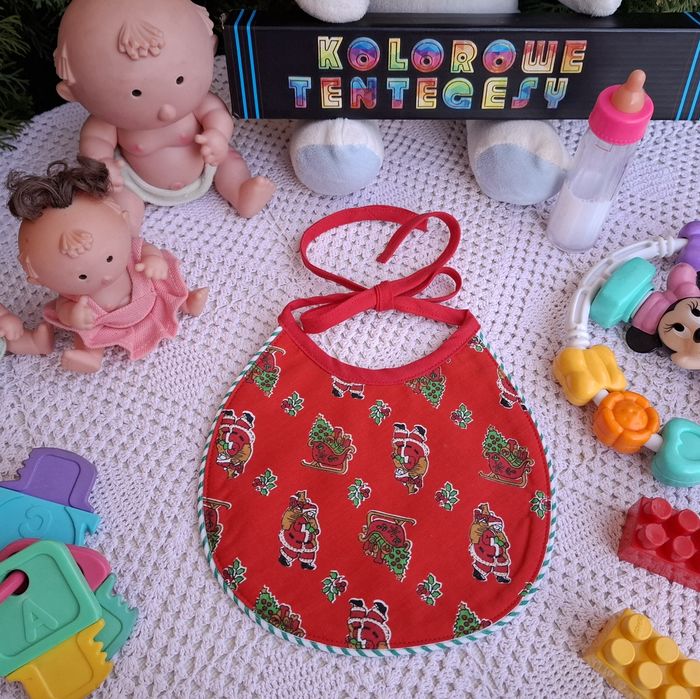 Śliniaczek dwustronny świąteczny. Handmade. Bawełna 100%. Nr. M-2-7