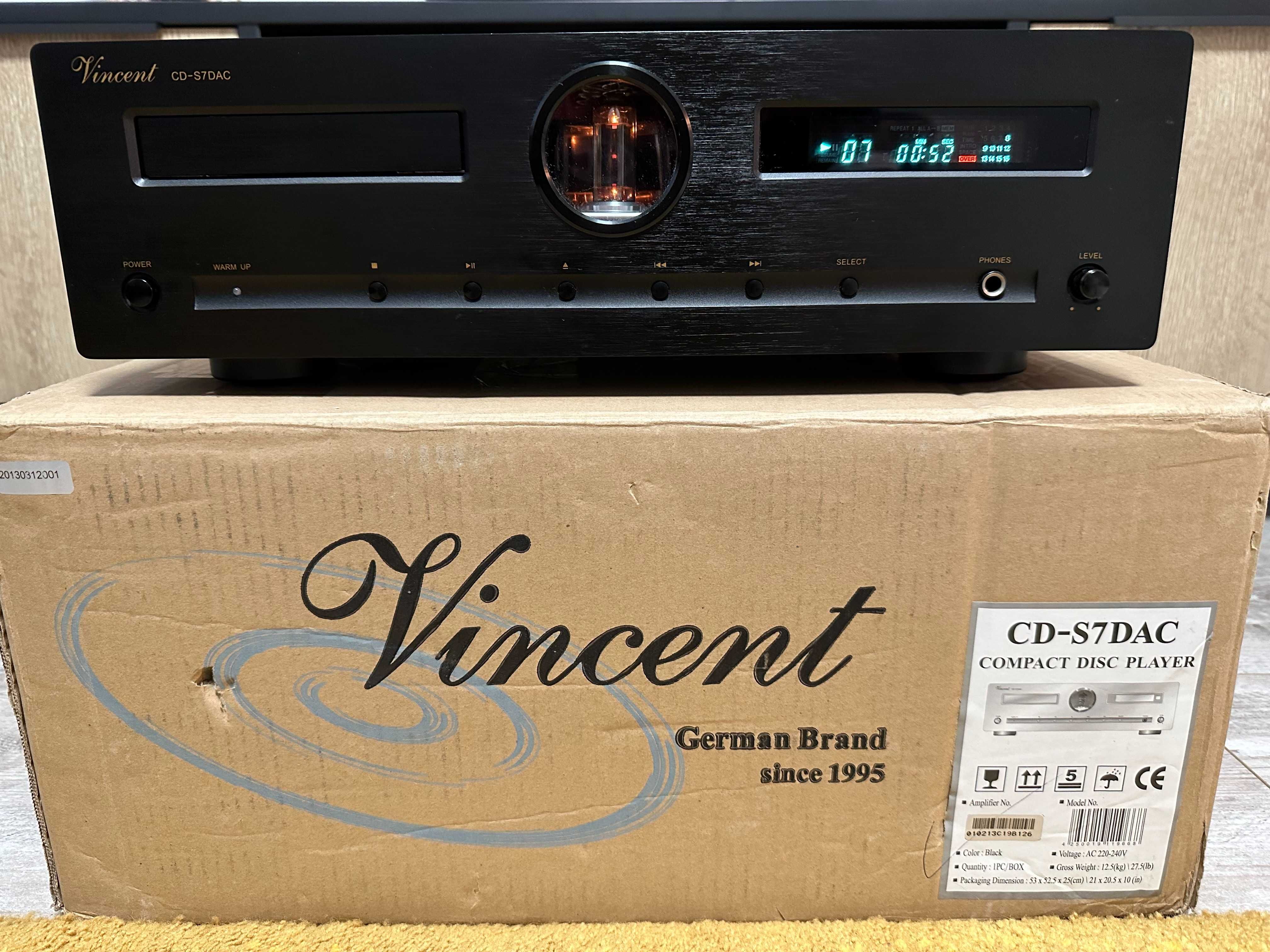 Vincent CD-S7 DAC!! Idealny Stan!! Cały Komplet!! F. Zakupu!!