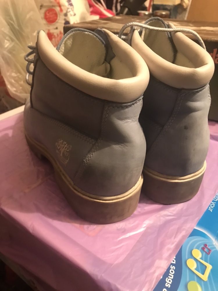 Buty skórzane Timberland niebieskie