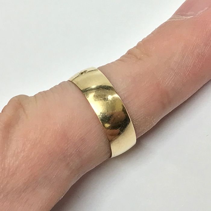 Złota OBRĄCZKA damska 14K 585 zdobiona KAMIENIAMI r. 15