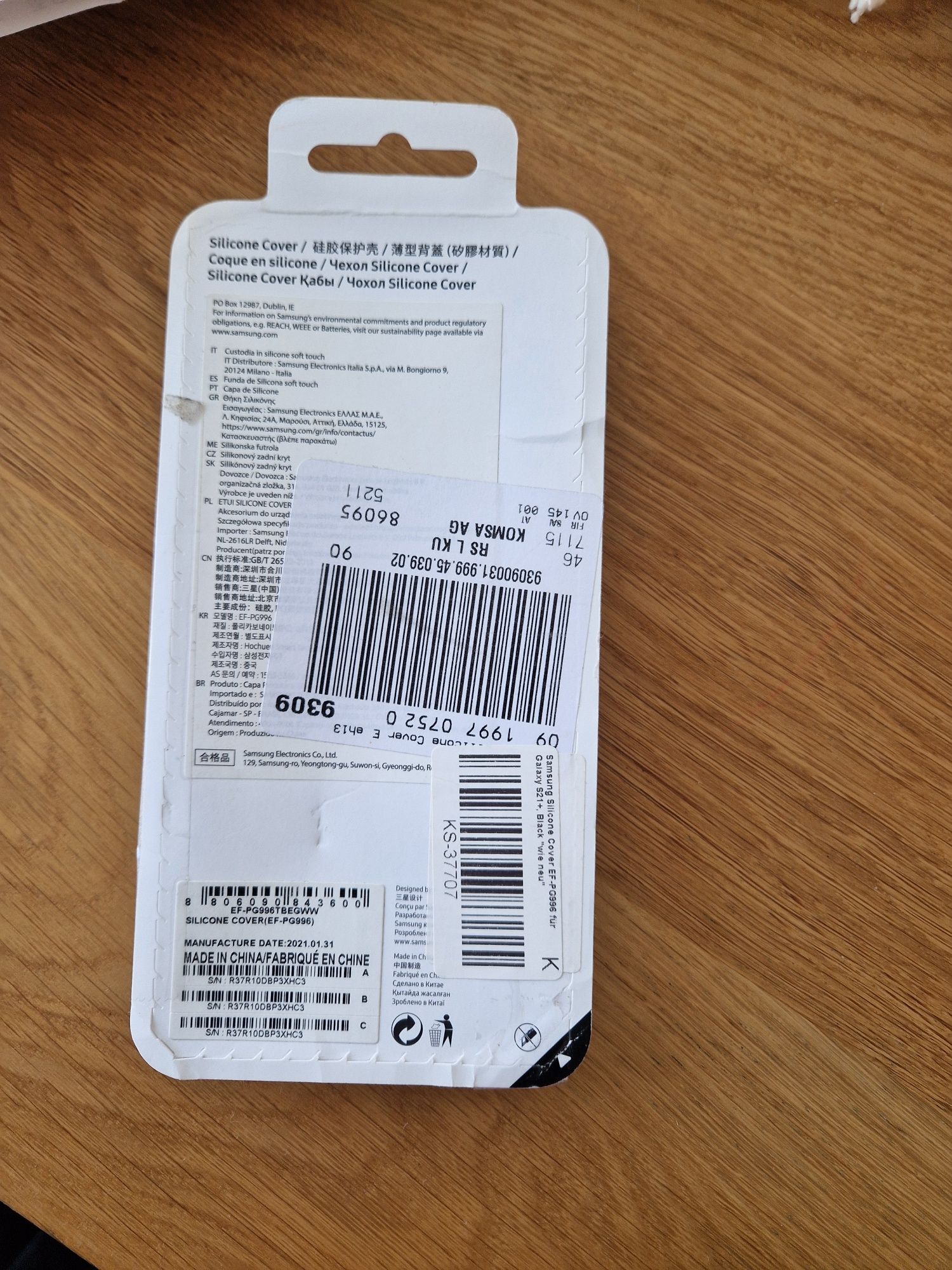 Silicone Cover Galaxy S21+ . Novo a estriar