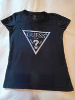 GUESS t-shirt czarny damski S/M krótki rękaw