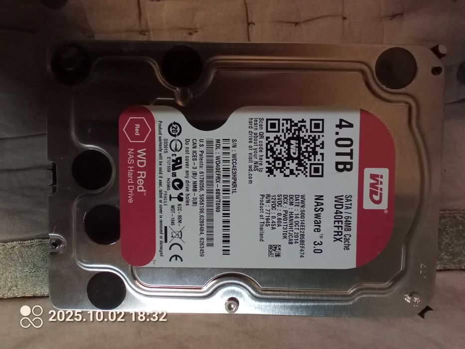 Dysk twardy WD 4TB  HDD Profesjonalny wersja RED do pracy ciągłej NOWY