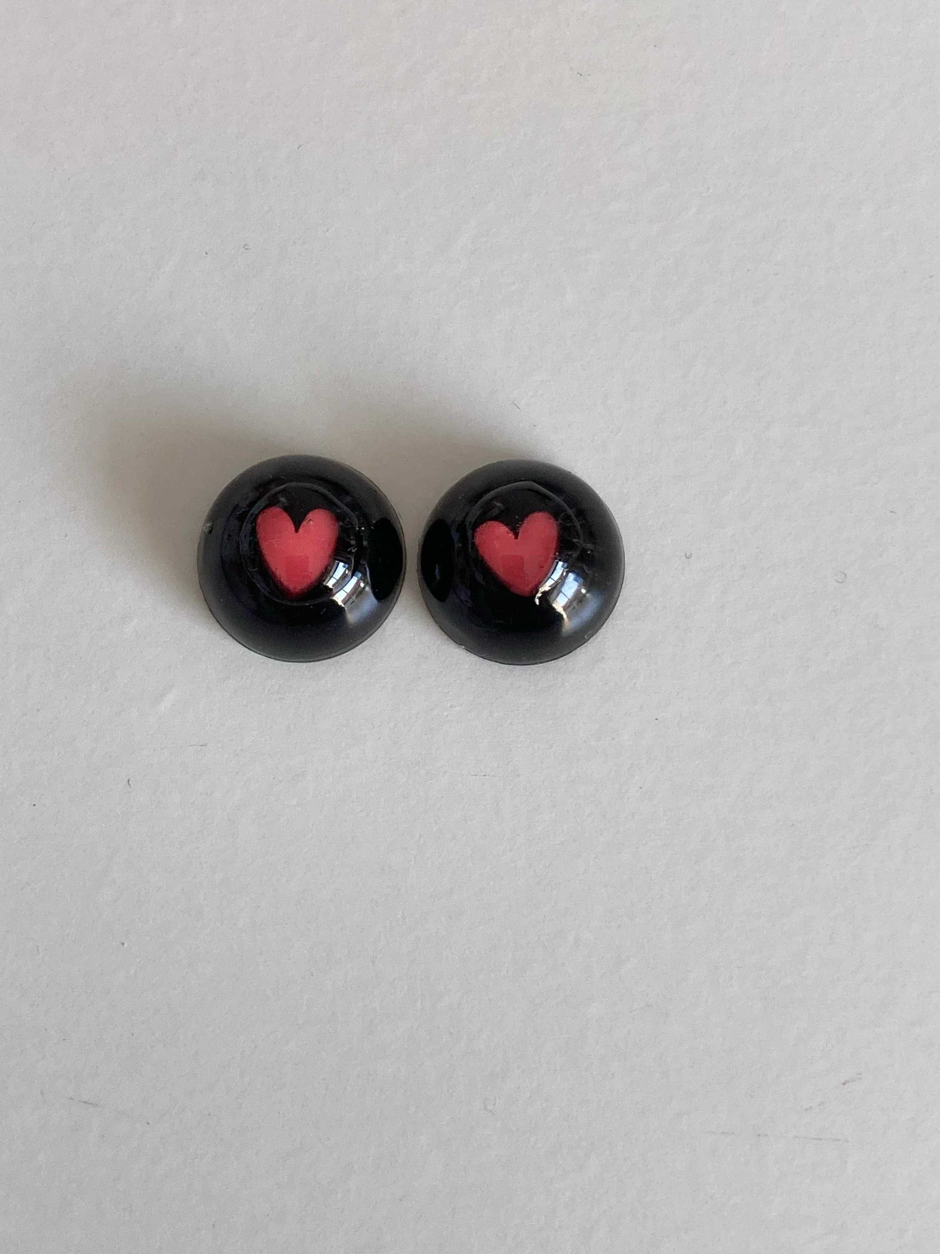 czarne oczy dla lalek bjd oczy 14 mm serduszka