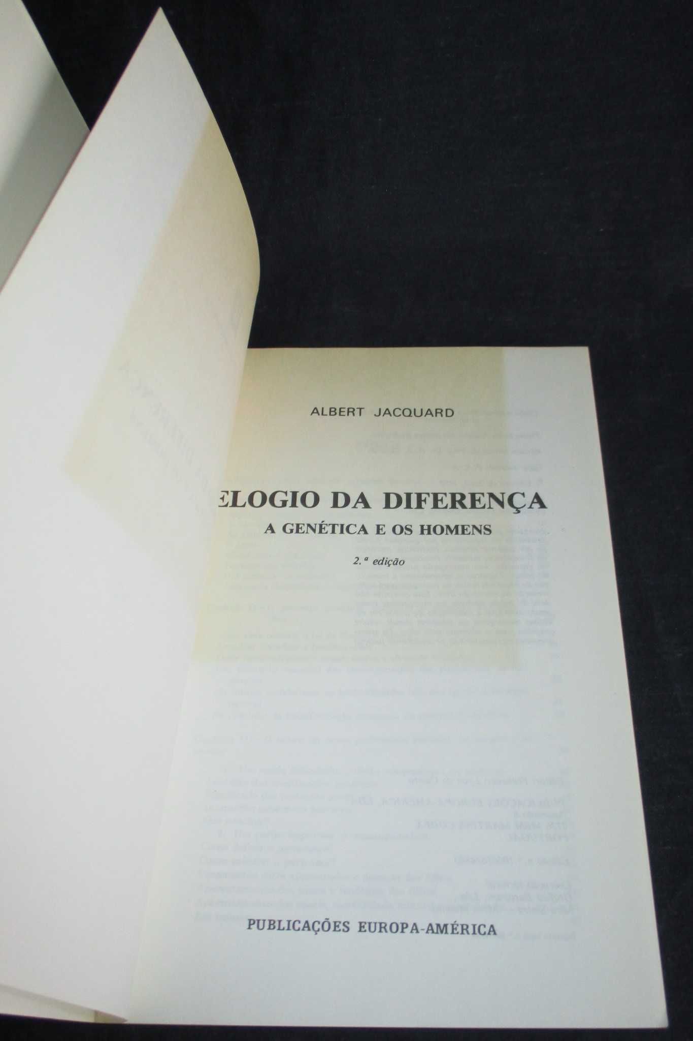 Livro Elogio da Diferença Albert Jacquard