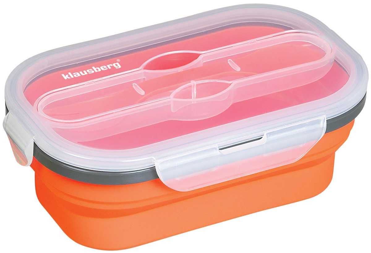 Silikonowy składany lunch box klausberg pudełko na kanapki do szkoły