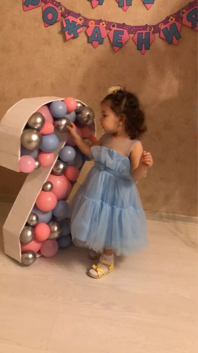 Сукня блакитна на 1 рік 2 3 4 5 6 7 років голуба плаття платье голубе