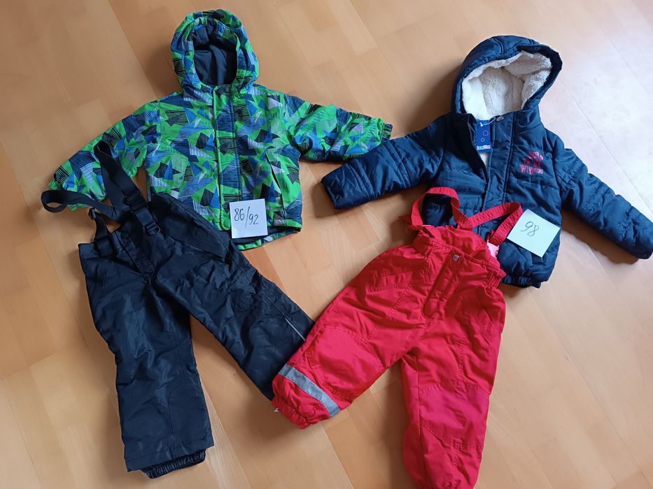 Dwa kombinezony zimowe rozmiar 86/92, 98